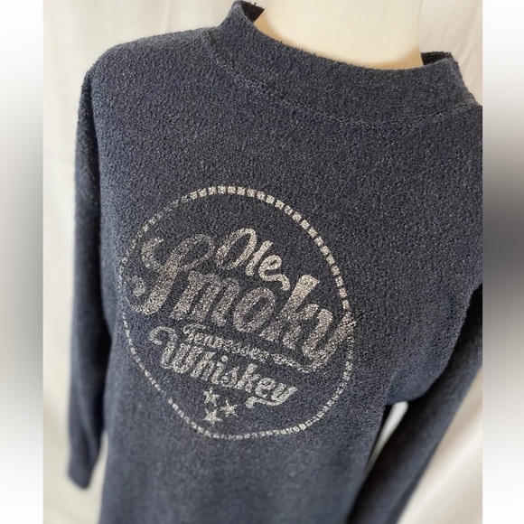 Ole Smoky Whiskey Long Sleeve Crewneck Nub Relaxed Fit Sweatshirt Navy Women’s S - Picture 7 of 14